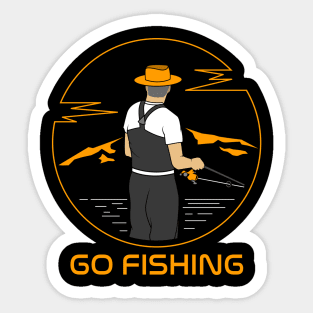 Fishing at Fishing pond Sticker